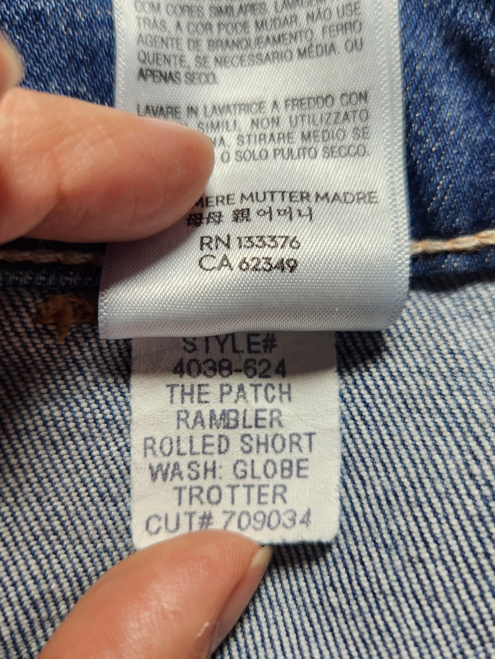 Mother Denim The Patch Rambler Rolled Short Globe Trotter Blue Women Size 26 - Picture 9 of 12